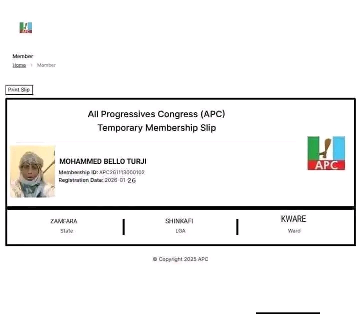 APC Denies Alleged Membership of Bandit Kingpin Bello Turji as Fake Card Sparks Outrage in Zamfara