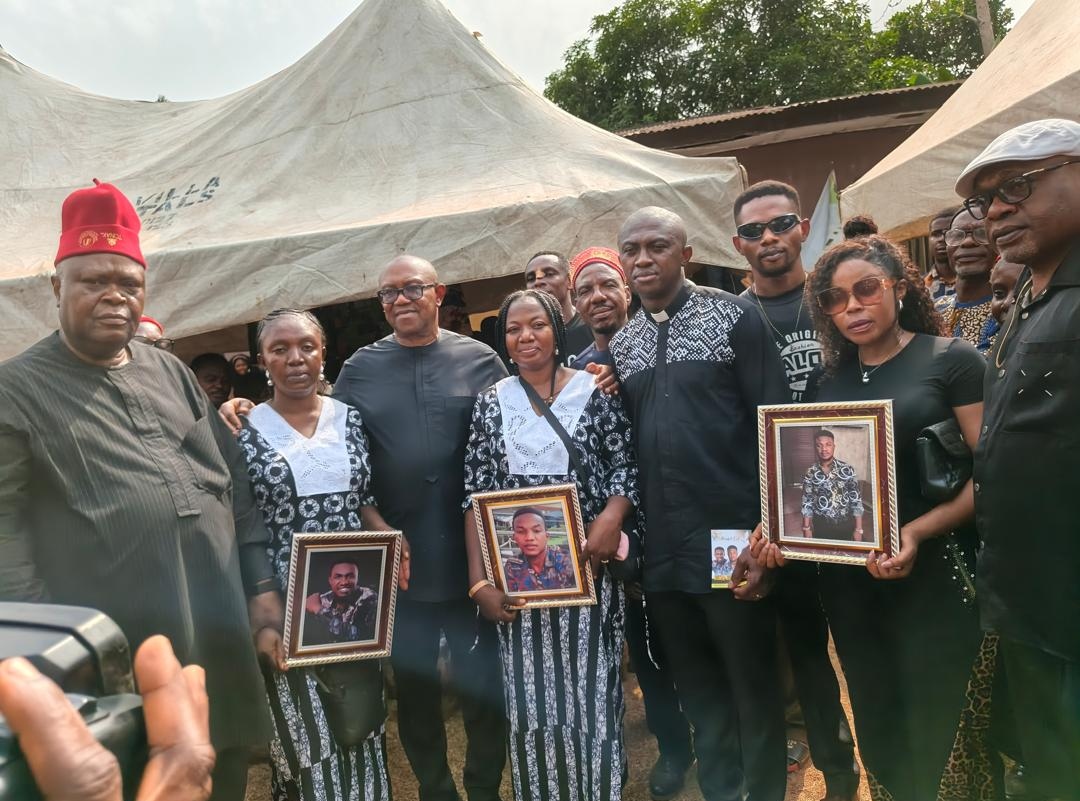 ADC Presidential Aspirant Peter Obi Attends Burial of Ihiala Brothers Who Perished in Great Nigeria House Lagos Inferno