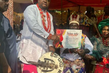 Philanthropist Chimezie Isiuku receives chieftaincy title for grassroots development, decries poor remuneration in Nigeria (photos)