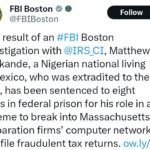 Mathew Akande Extradited from Mexico Sentenced to Eight Years in U.S. Prison for .1 Million Tax Fraud Scheme