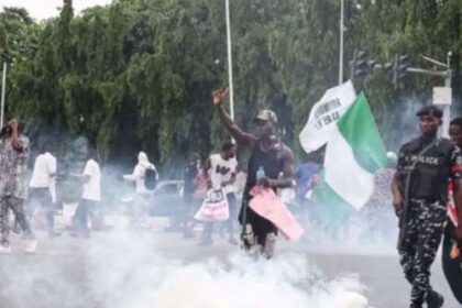 Police Fire Teargas at #OccupyNASS Protesters Demanding Mandatory Electronic Transmission of Election Results Police Fire Teargas at #OccupyNASS Protesters Demanding Mandatory Electronic Transmission of Election Results