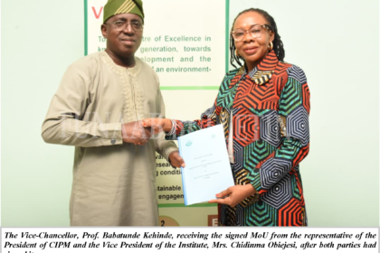 FUNAAB, CIPM Sign MoU to Establish Study Centre on Campus