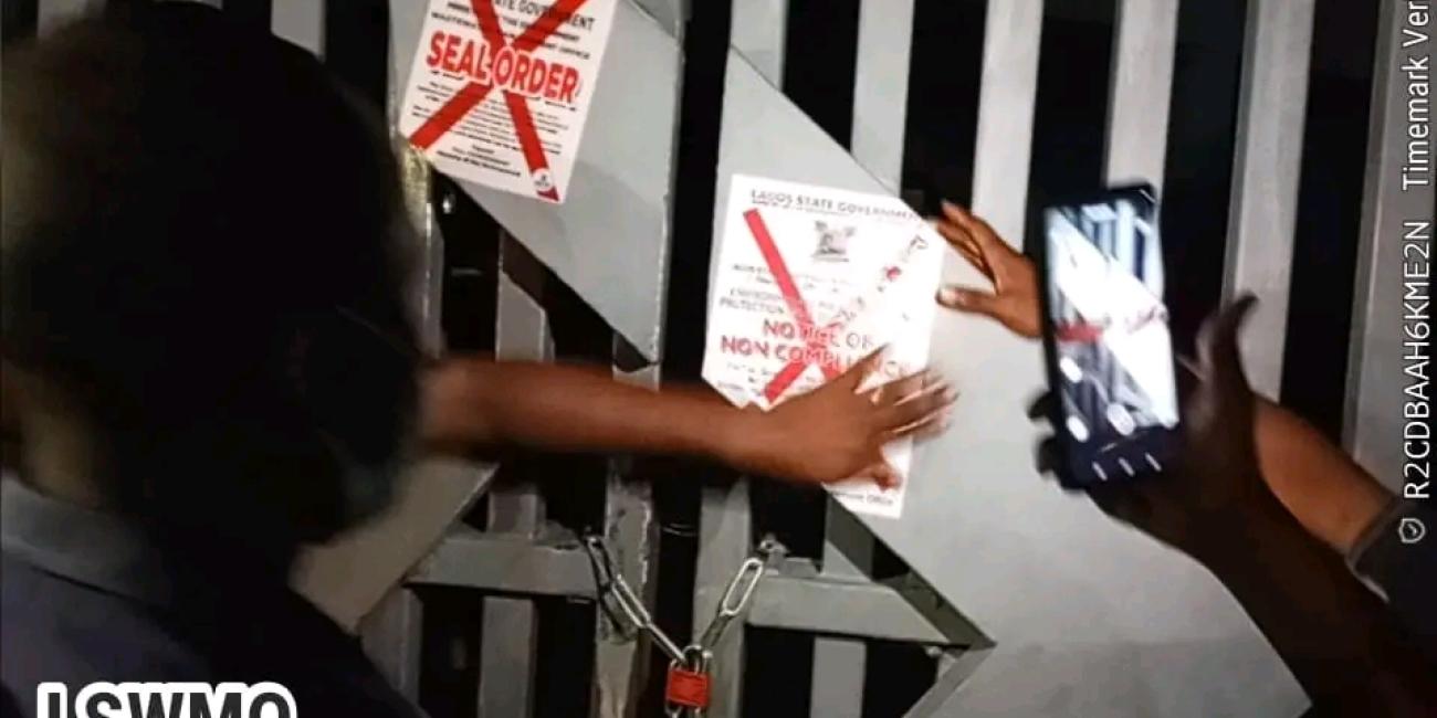 Lagos Seals Access Bank Branch OvervRaw Faecal Discharge In Drainage