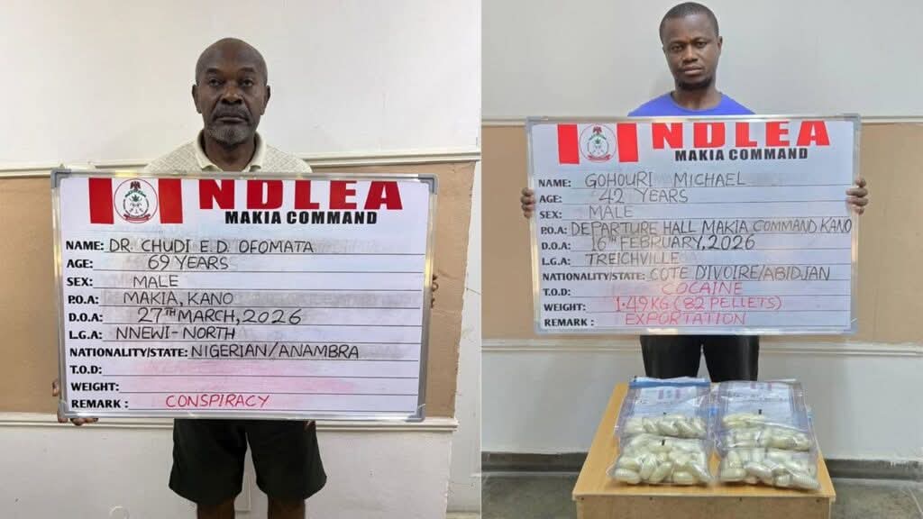 69-Year-Old Medical Doctor and Ivorian Arrested by NDLEA for Cocaine Trafficking