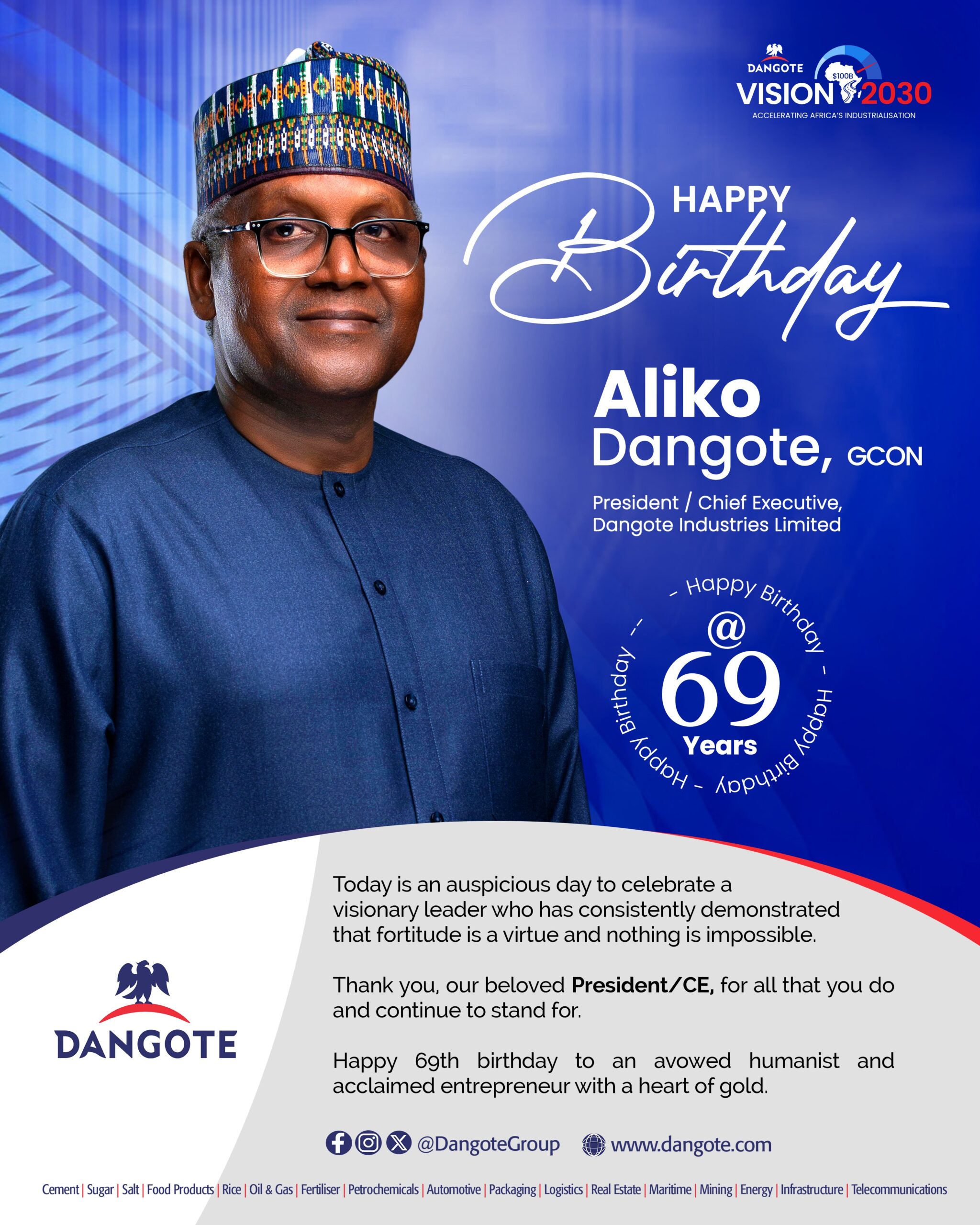 Tinubu Celebrates Aliko Dangote on Birthday, Praises Contributions to Nigeria’s Industrial Growth