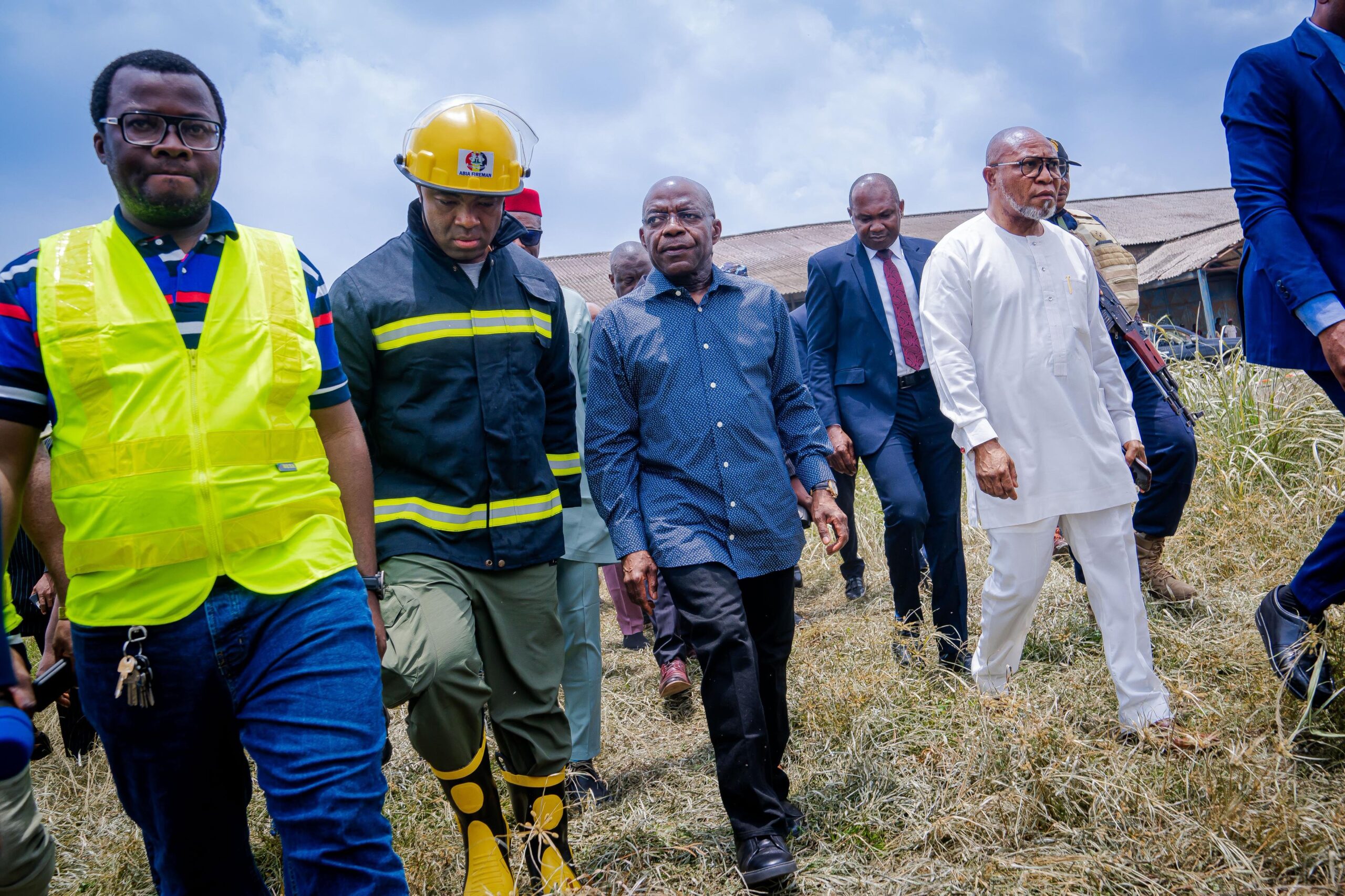 Otti Inspects Aba Fire Incident Site, Commends Swift Emergency Response
