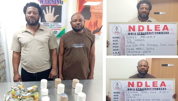 NDLEA Busts Drug Syndicate Using Palm Kernel Oil Tins to Smuggle Cocaine to UK NDLEA Busts Drug Syndicate Using Palm Kernel Oil Tins to Smuggle Cocaine to UK