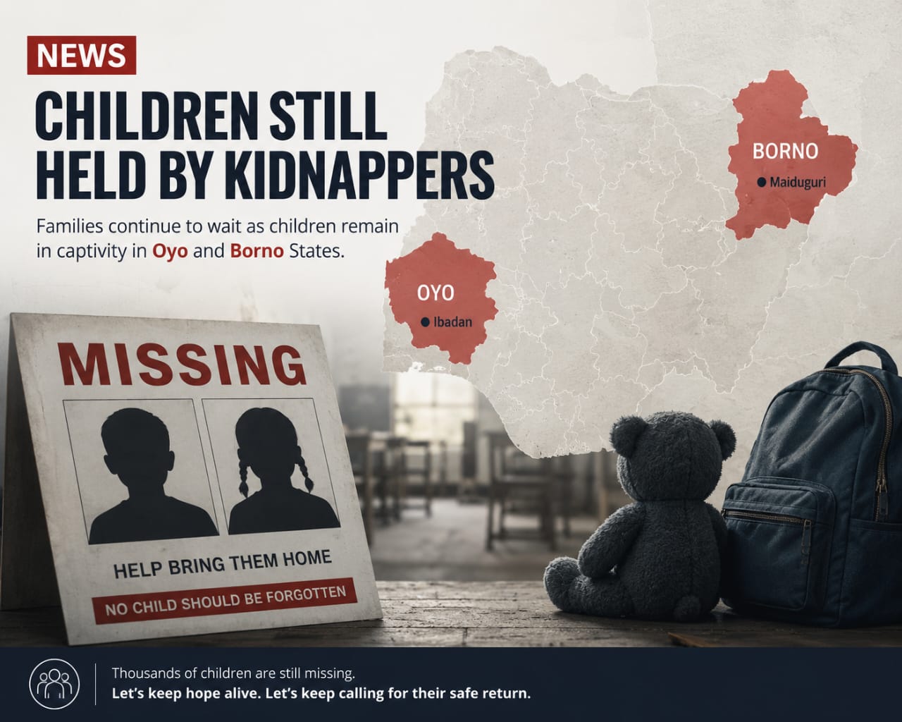 Many Days After, Children Abducted in Oyo, Borno Still in Captivity — CPN Many Days After, Children Abducted in Oyo, Borno Still in Captivity — CPN