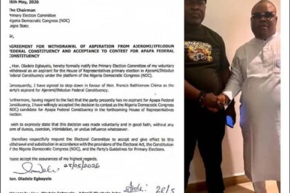 Breaking: Hon. Oladele Egbayelo Steps Down For OmoBarca Ahead Of Ajeromi/Ifelodun NDC Reps Primary election Breaking: Hon. Oladele Egbayelo Steps Down For OmoBarca Ahead Of Ajeromi/Ifelodun NDC Reps Primary election