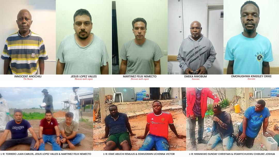 NDLEA Busts N480bn Methamphetamine Factory in Ogun, Arrests Three Mexican Experts, Seven Nigerians NDLEA Busts N480bn Methamphetamine Factory in Ogun, Arrests Three Mexican Experts, Seven Nigerians