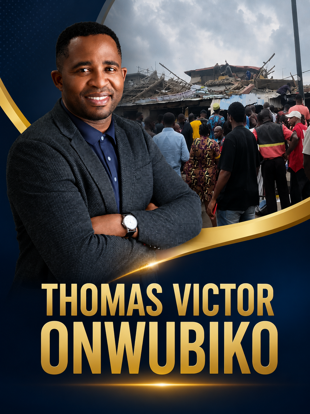 Hon. Thomas Victor Onwubiko TVO Commiserates with Victims of Alakija Building Collapse, Calls for Swift Rescue Efforts