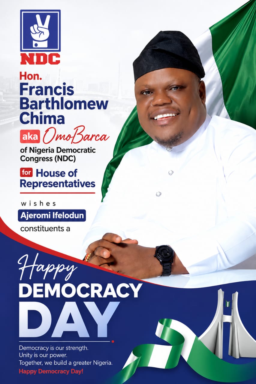 OmoBarca Greets Ajeromi–Ifelodun Constituents on June 12, Urges Nigerians to Sustain Democratic Gains OmoBarca Greets Ajeromi–Ifelodun Constituents on June 12, Urges Nigerians to Sustain Democratic Gains
