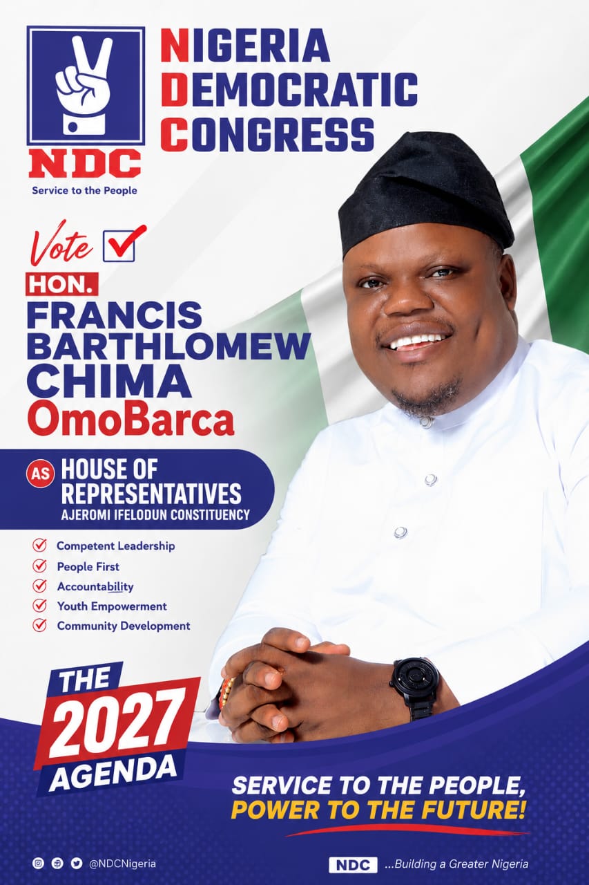 OmoBarca Emerges NDC Automatic Candidate for Ajeromi-Ifelodun House of Representatives Seat, Pledges Greater Service OmoBarca Emerges NDC Automatic Candidate for Ajeromi-Ifelodun House of Representatives Seat, Pledges Greater Service