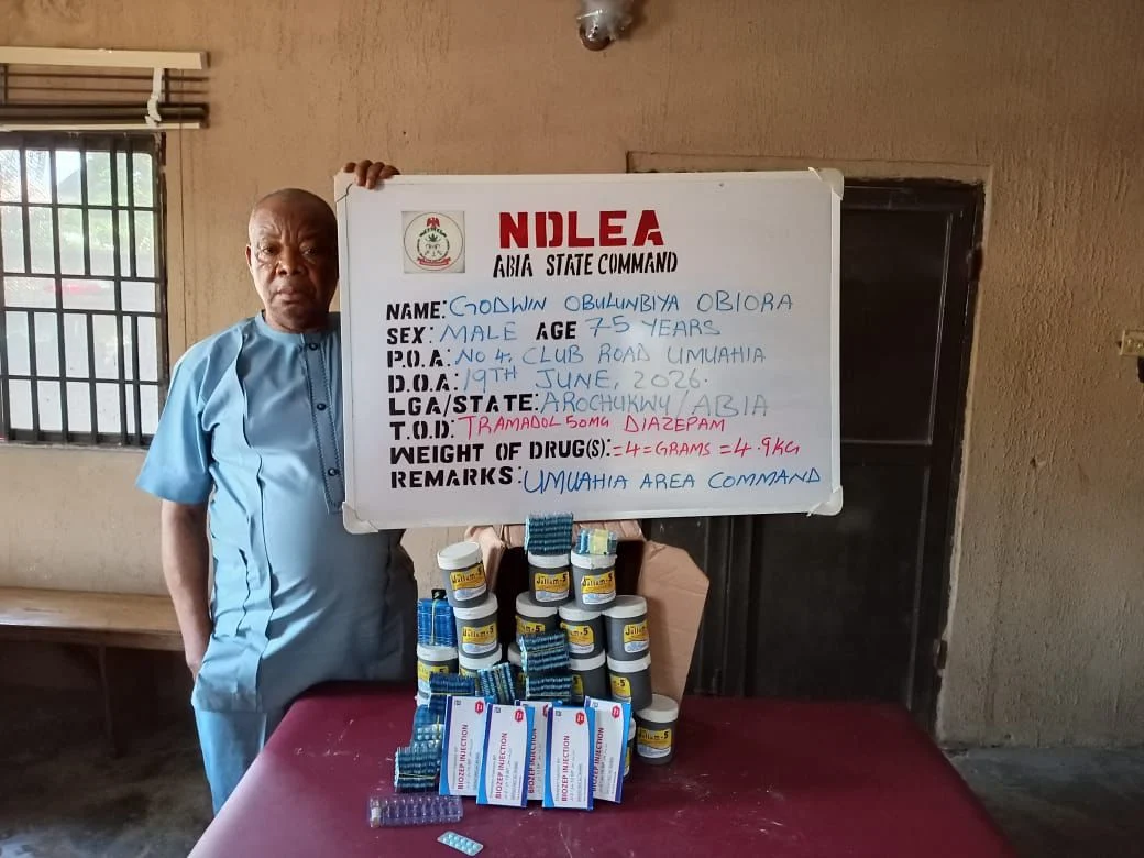 NDLEA Arrests Two Grandfathers, Aged 84 and 75, for Allegedly Supplying Illicit Drugs to Secondary School Students NDLEA Arrests Two Grandfathers, Aged 84 and 75, for Allegedly Supplying Illicit Drugs to Secondary School Students