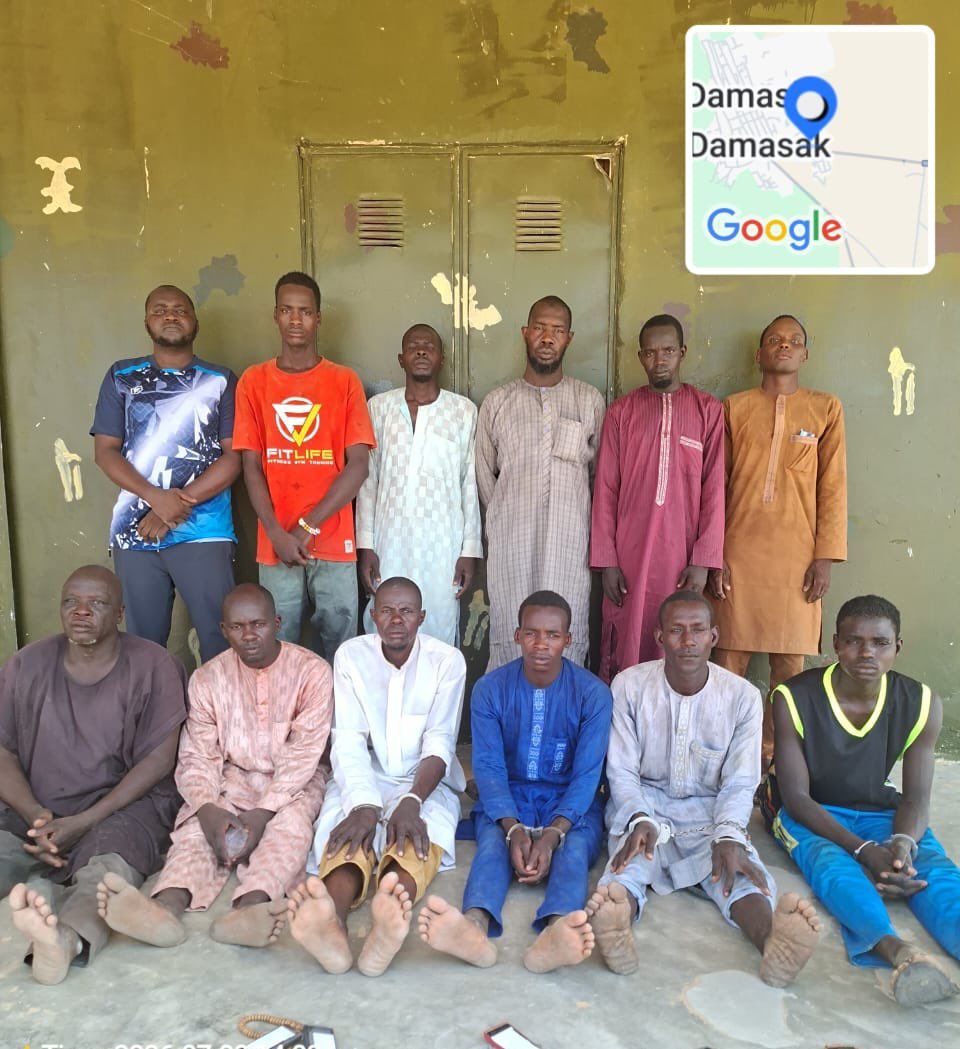 Troops Arrest 12 Suspected Boko Haram Collaborators, Logistics Suppliers in Borno Crackdown