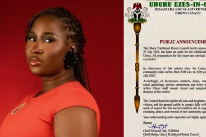 Uburu Traditional Council Declares Community-Wide Spiritual Cleansing, Imposes Dawn-to-Dusk Curfew Weeks After Mary Habila’s Death