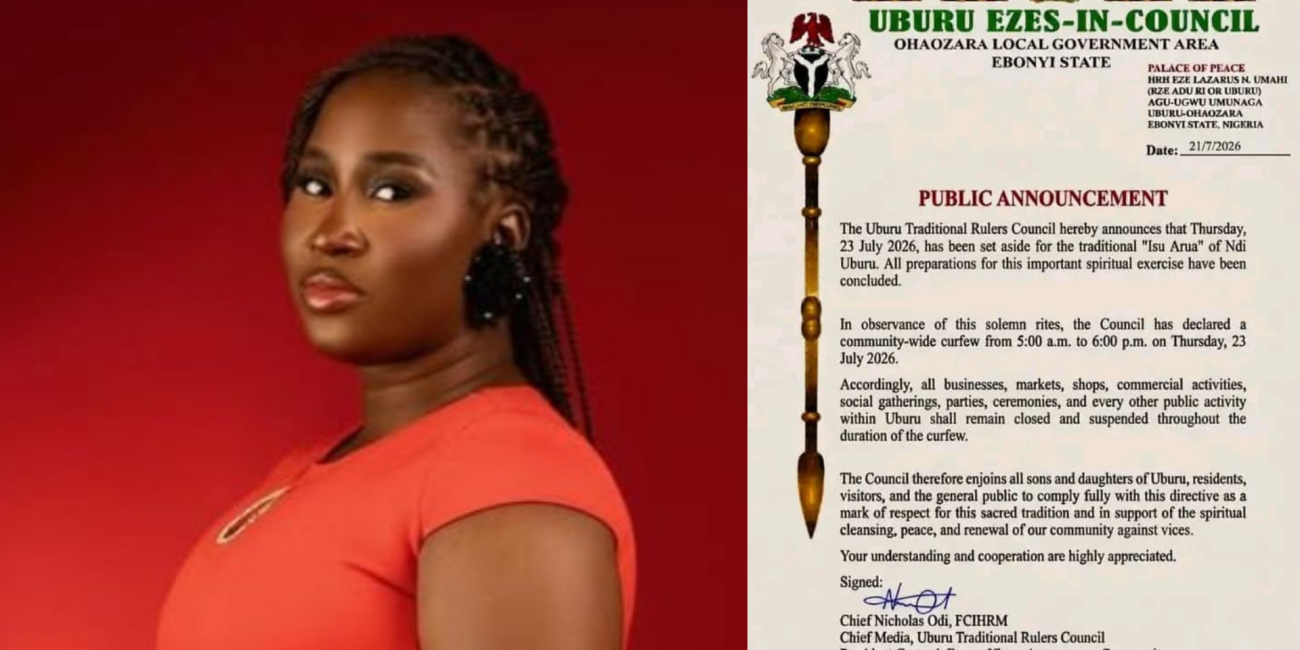 Uburu Traditional Council Declares Community-Wide Spiritual Cleansing, Imposes Dawn-to-Dusk Curfew Weeks After Mary Habila’s Death
