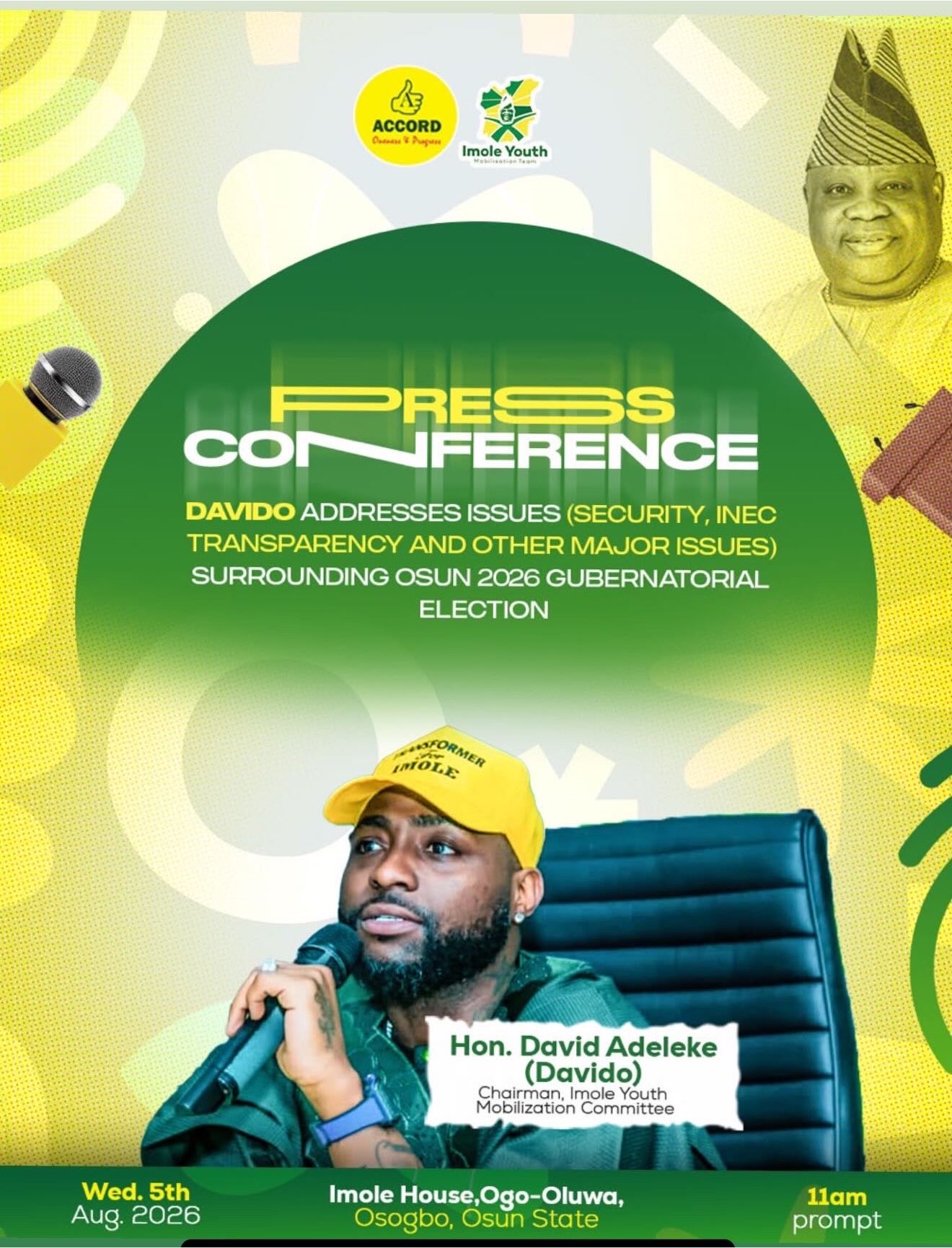 (Video) Davido Urges Peaceful Conduct Ahead of Osun Governorship Election, Backs Adeleke for Re-election