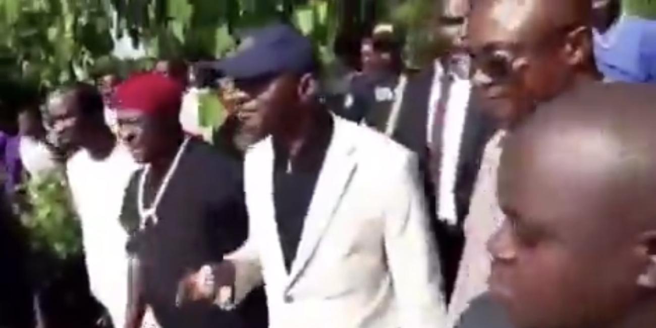(Video) Senator Nwebonyi Campaigns Across River Without Bridge, tells impoverished citizens to vote for APC