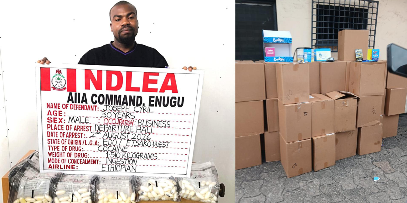 NDLEA arrests Italy-based business man after excreting 98 cocaine pellets at Enugu Airport