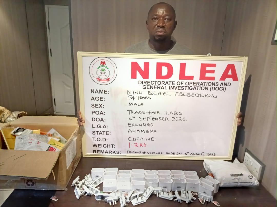 NDLEA Arrests Convicted Cocaine Trafficker Disguised as Herbal Tea Merchant in Lagos NDLEA Arrests Convicted Cocaine Trafficker Disguised as Herbal Tea Merchant in Lagos
