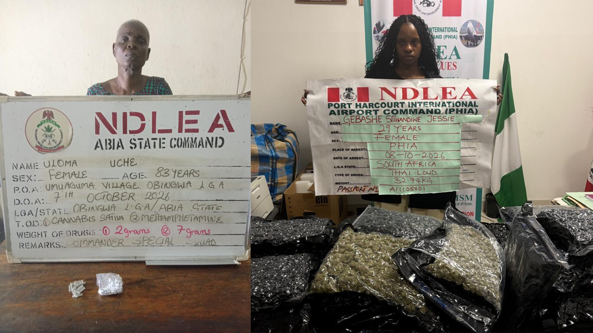 NDLEA rearrests 83-Year-Old Woman, Uloma Uchechi Over Methamphetamine, Colorado as Nationwide Drug Crackdown Intensifies