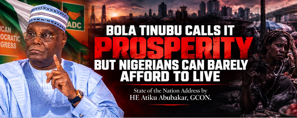 Atiku Challenges Tinubu’s Prosperity Claim, Says Nigerians Still Struggling With Rising Cost of Living